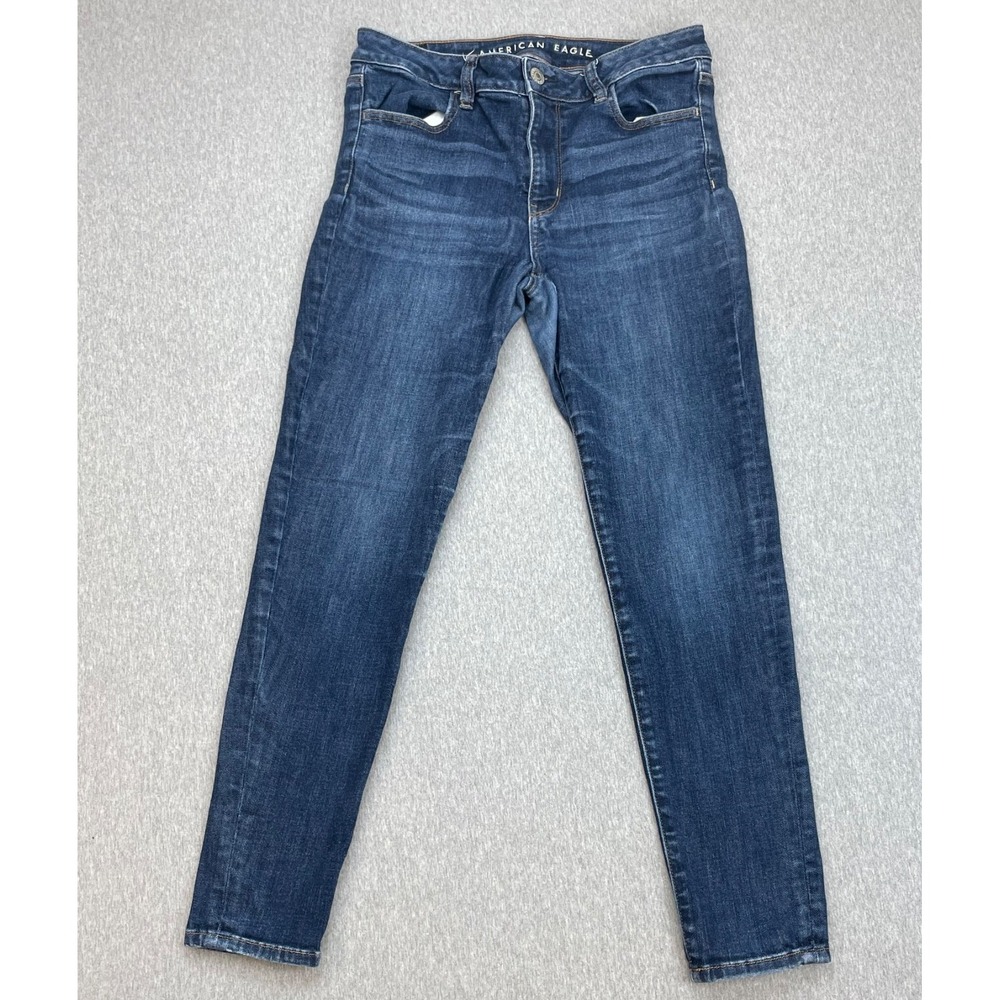 American Eagle Jeans Womens 10 Blue Cotton Blend Stretch Hi-Rise Jegging